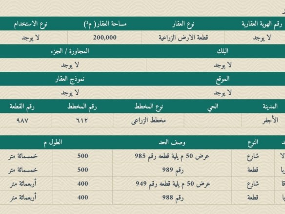 للبيع ارض زراعية 200,000م الاجفر – حائل